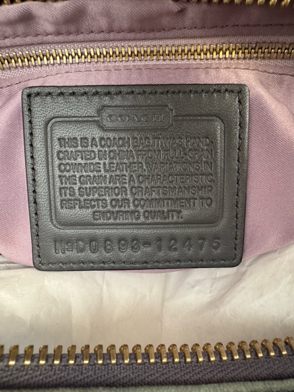 Vintage Coach Hampton Lindsay Satchel Olive Gray Leather Turnlock - Picture 9 of 10